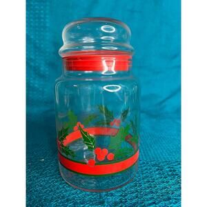 holly leaf christmas jar